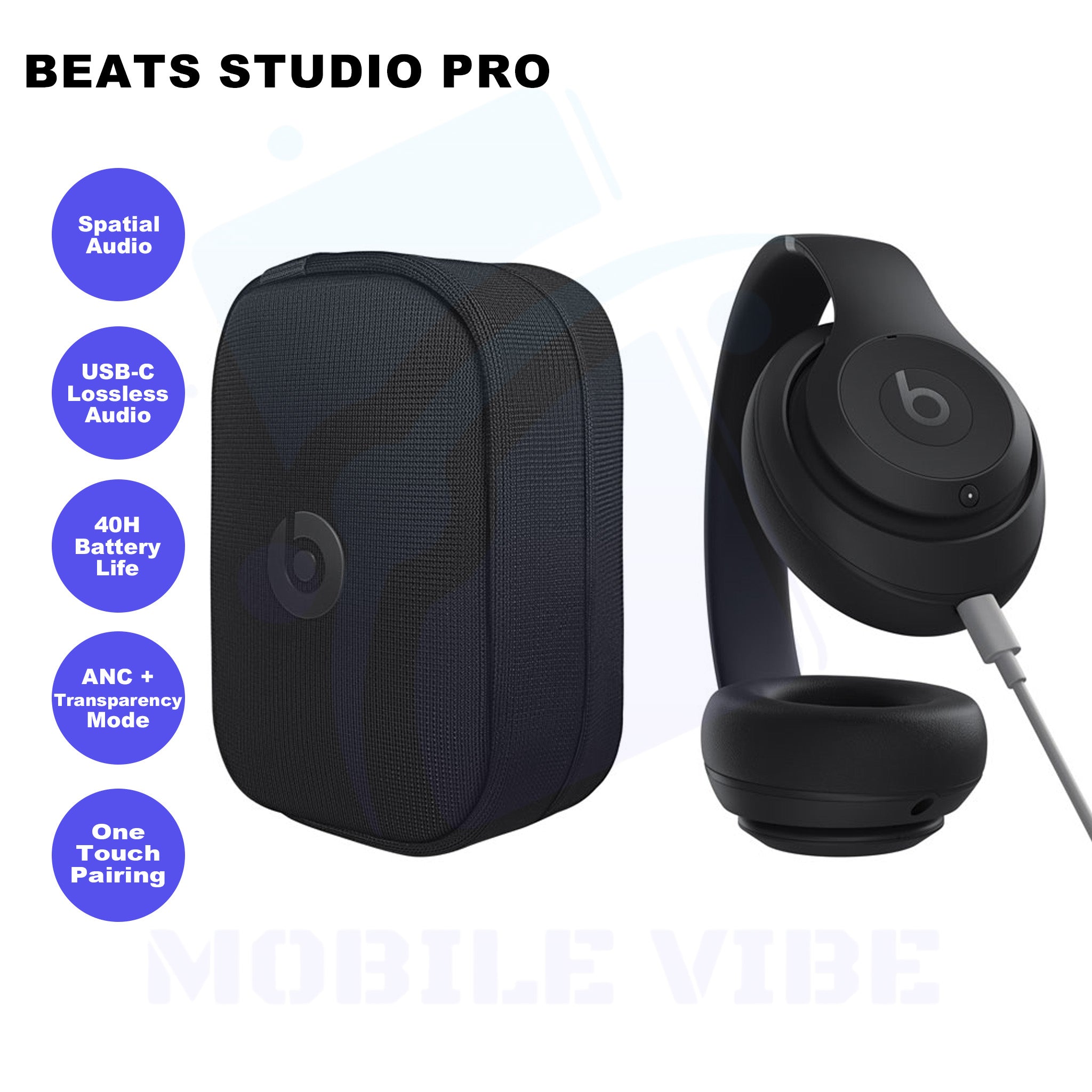 Beats Studio Pro Wireless Bluetooth Noise Cancelling Headphones Features
