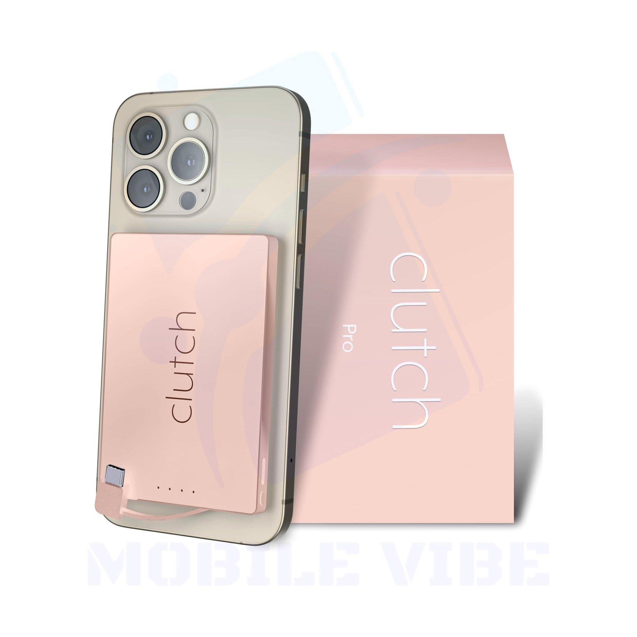 Clutch Pro 5,000 mAh Magnetic USB‑C Portable Charger pink