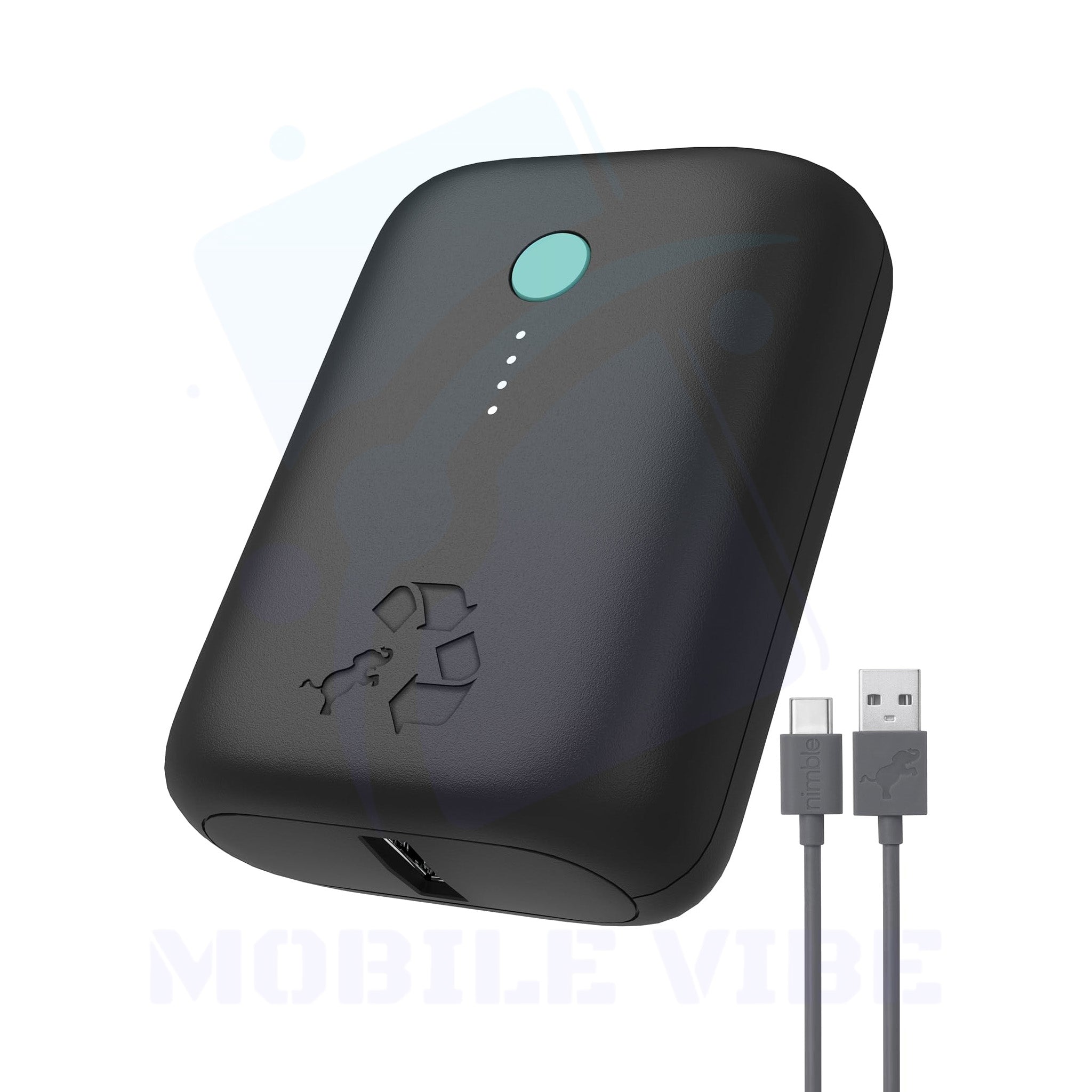 Nimble Champ Lite 15 W Portable Charger – Eco-Friendly 5,200 mAh Power Bank Black