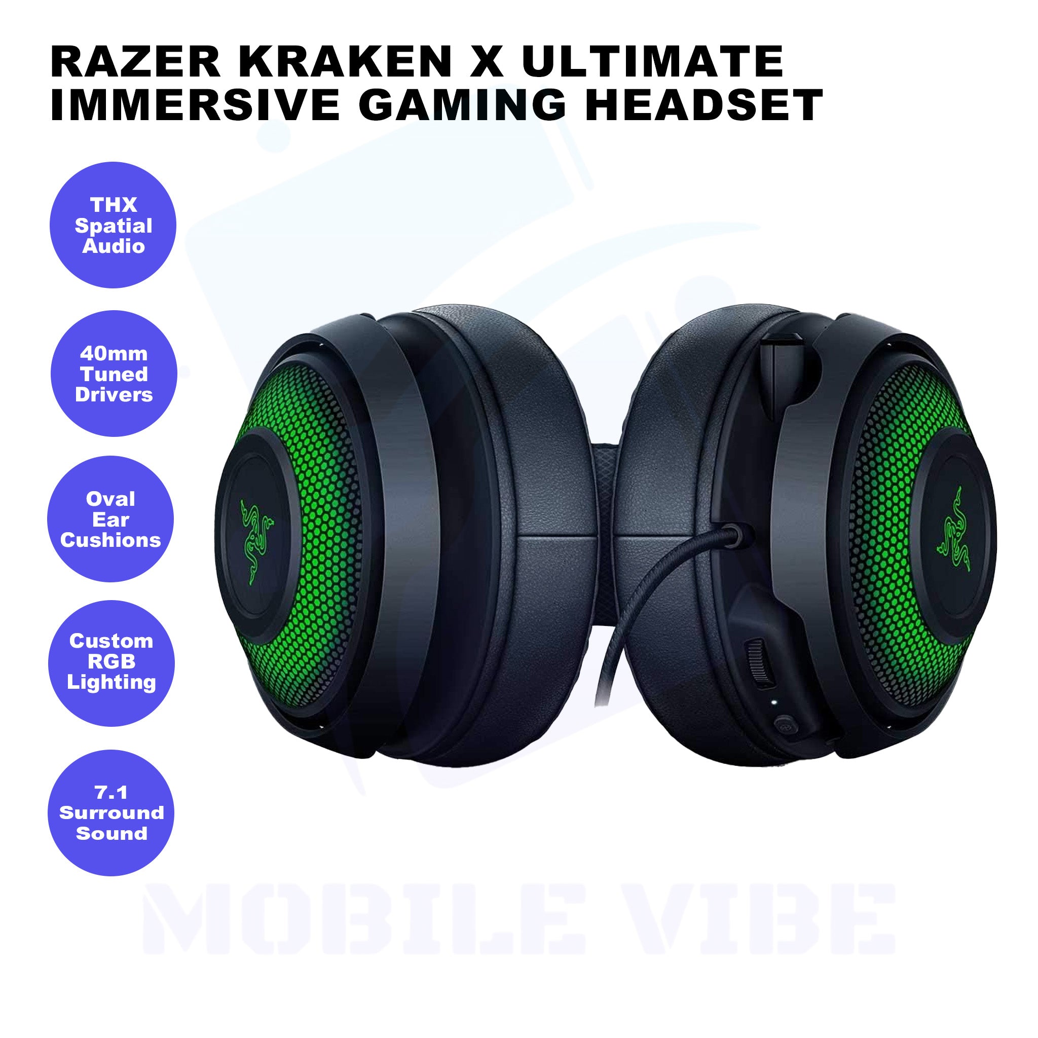 Razer Kraken X Ultimate Immersive Gaming Headset Features