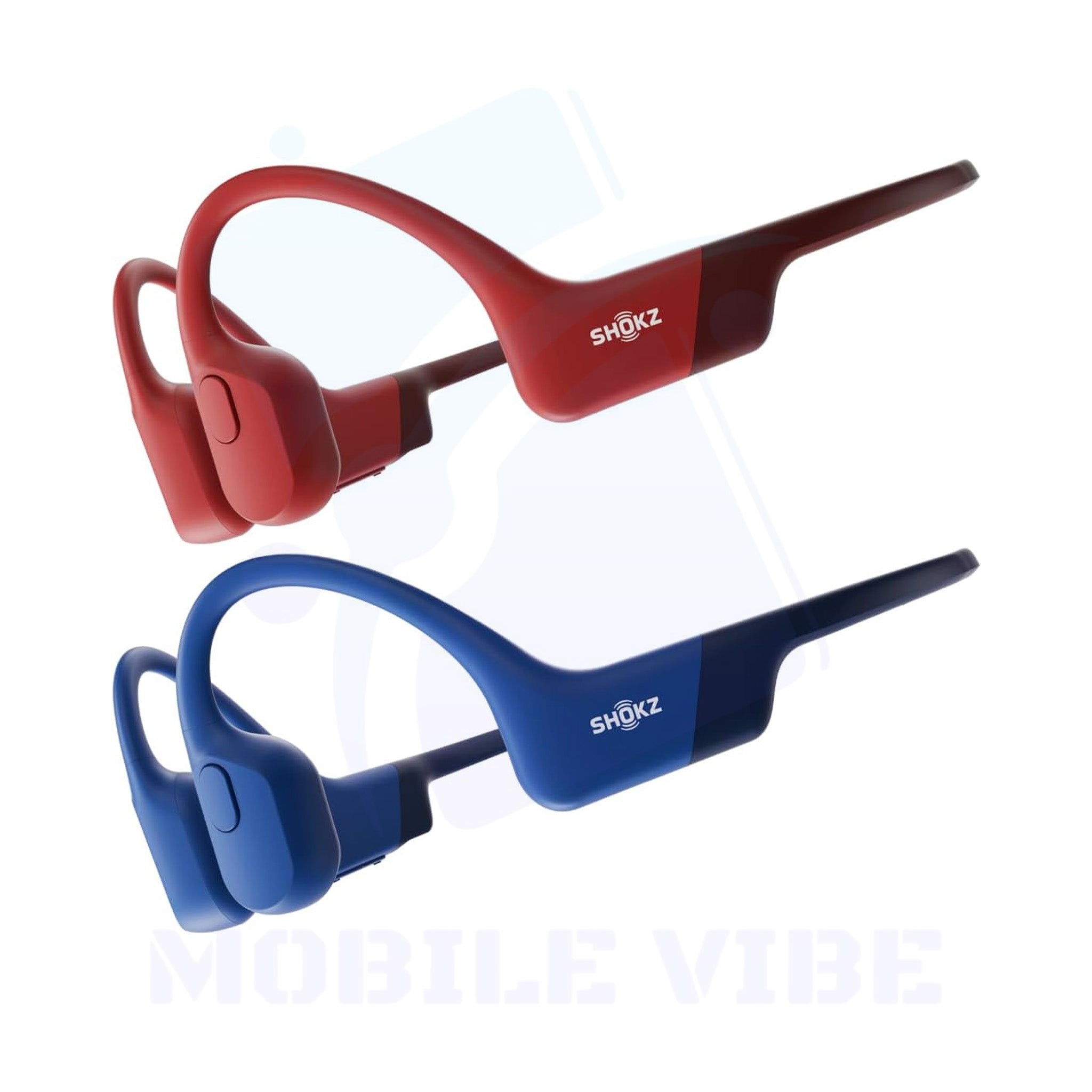 Shokz OpenRun SE Wireless Bone Conduction Headphones with blue and red color - Stay Aware and Enjoy Superior Comfort