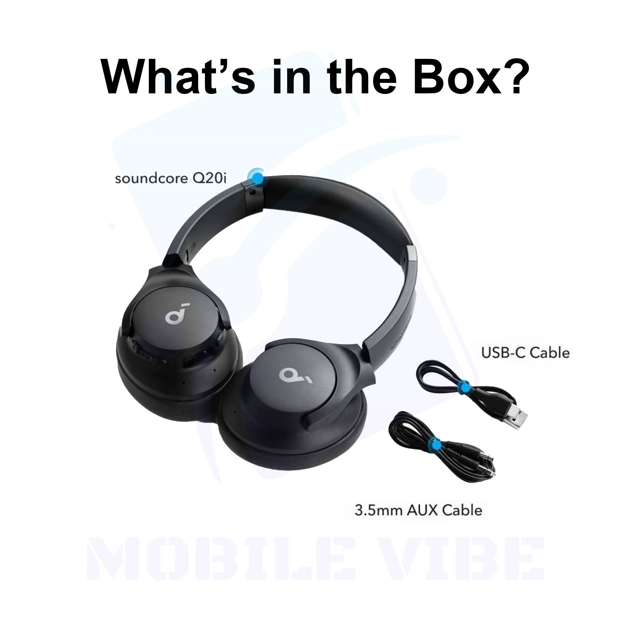 Soundcore Q20i Hybrid Active Noise Cancelling Bluetooth Headphones – 40 Hours Playtime, Big Bass