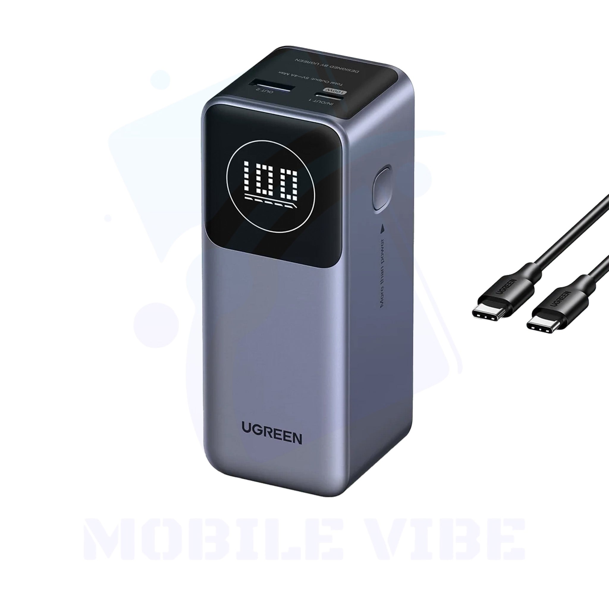 UGREEN Nexode 100W 12,000 mAh Power Bank with Smart Display & Rapid Recharge