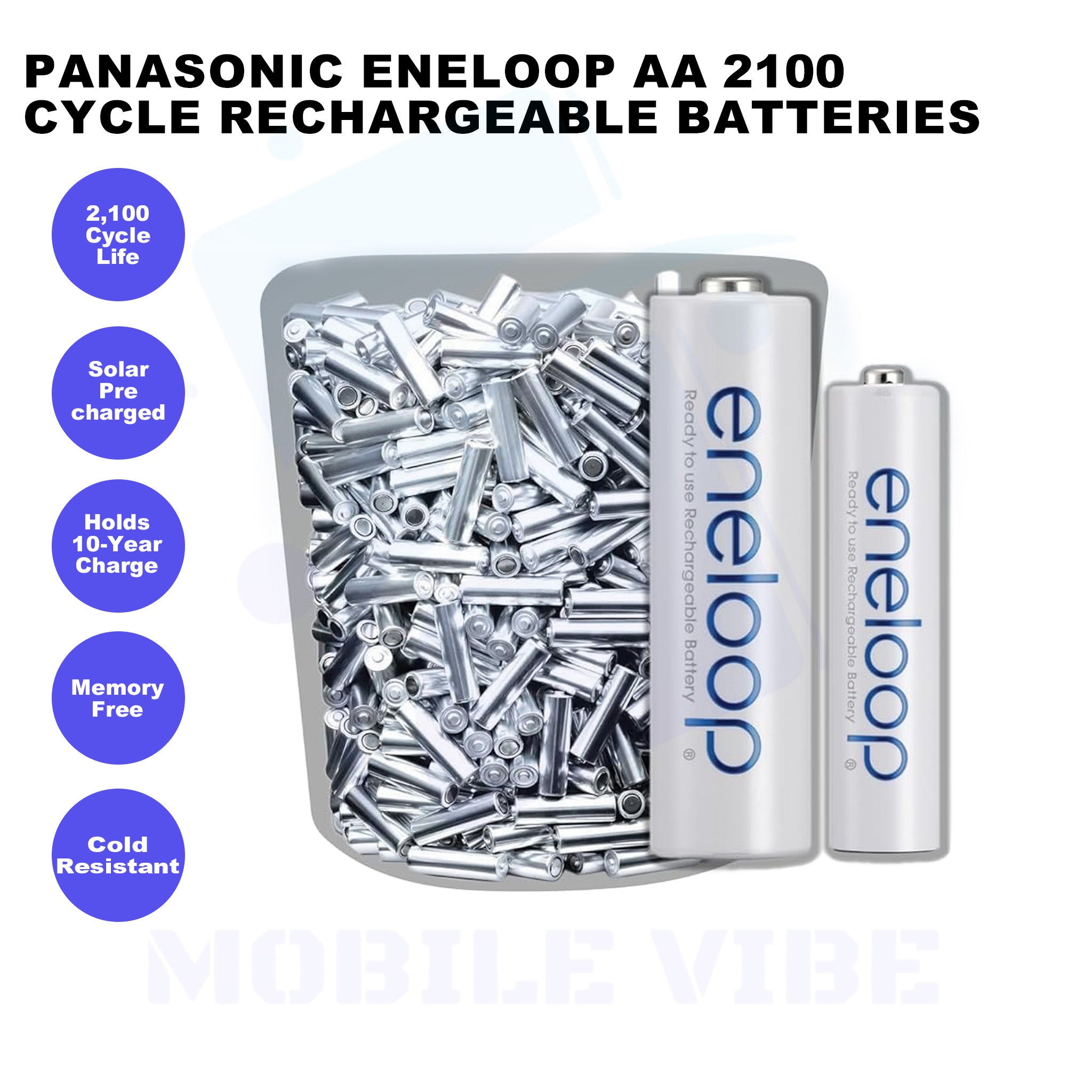 Panasonic eneloop AA Batteries (4‑Pack) with Advanced 3‑Hour Individual Charger Features