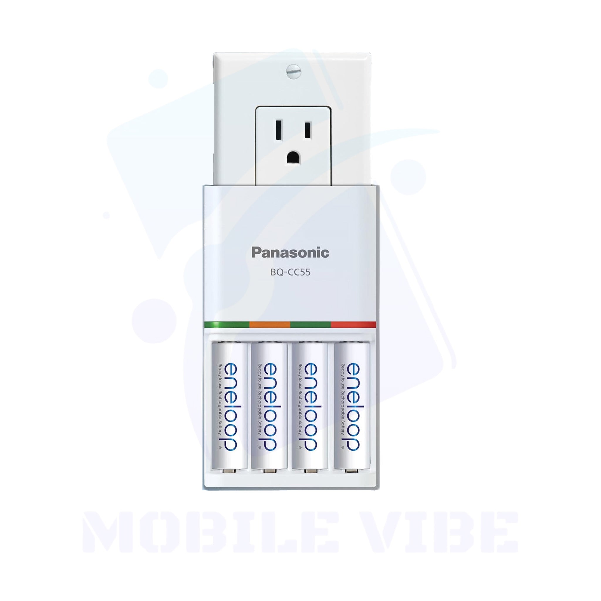 Panasonic eneloop AA Batteries (4‑Pack) with Advanced 3‑Hour Individual Charger