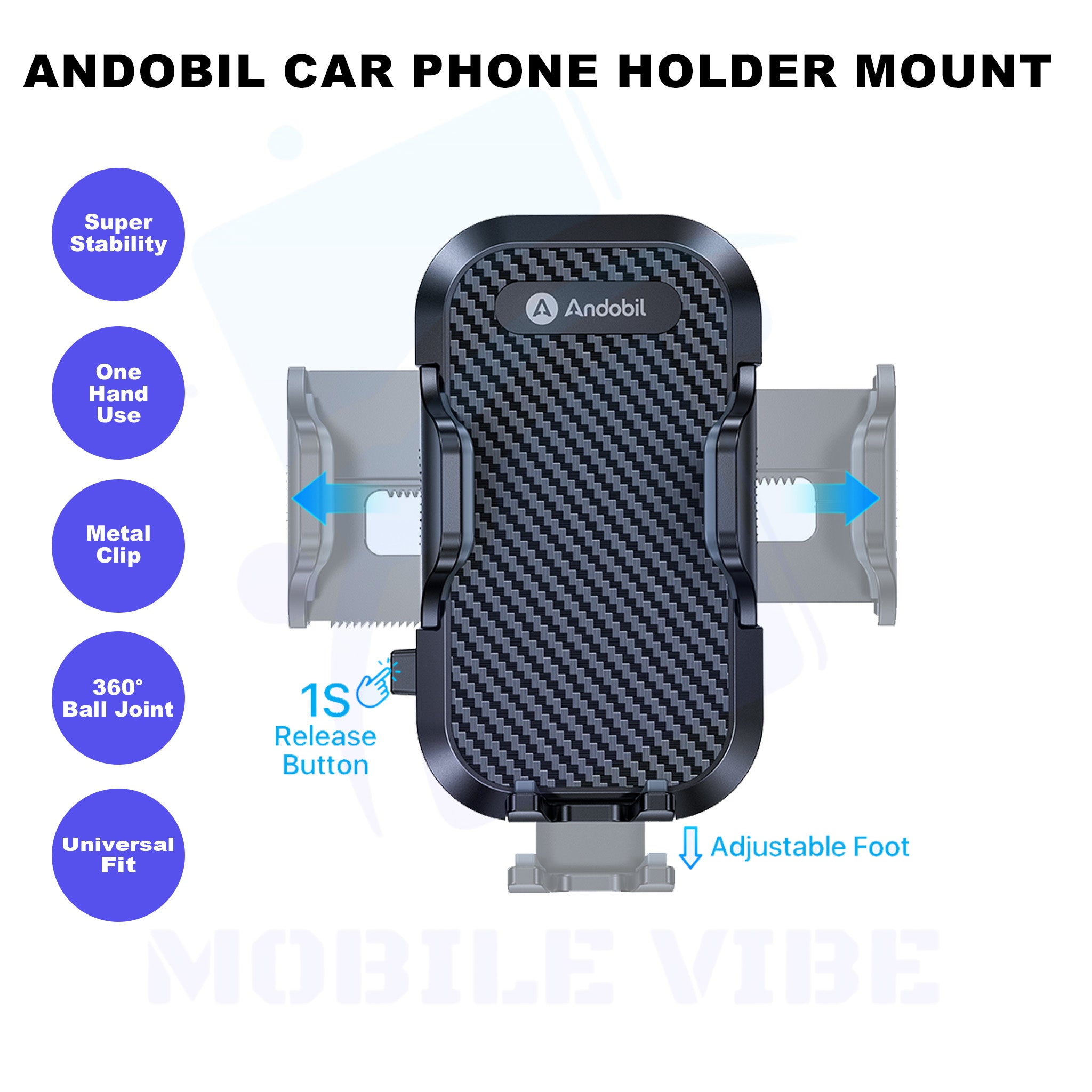 Andobil Military-Grade Car Vent Phone Mount Features