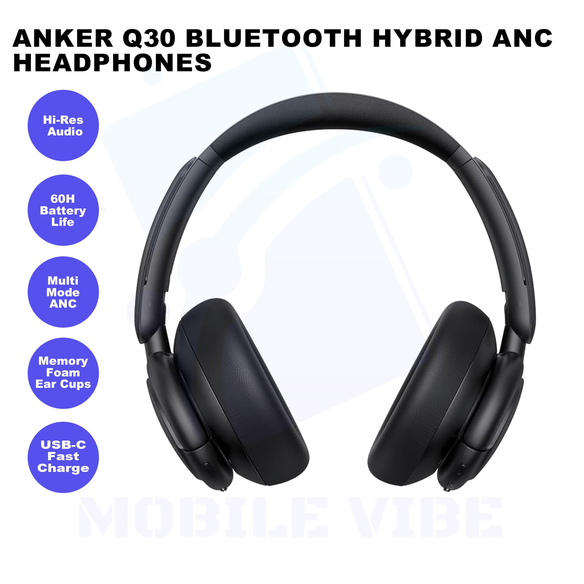 Anker Q30 Bluetooth Hybrid Active Noise Cancelling Headphones Features