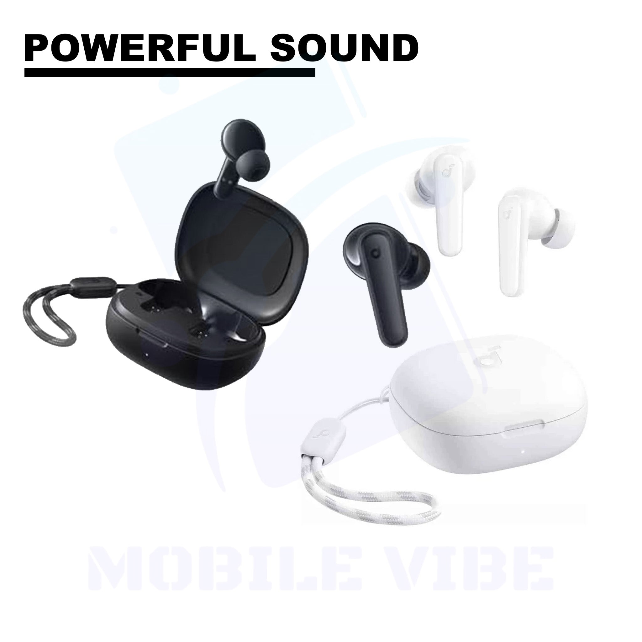 Anker Soundcore P25i - Compact Wireless Earbuds with black and white combination