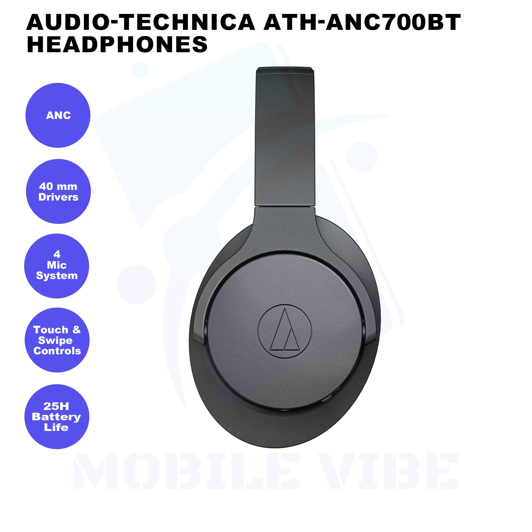 Audio-Technica ATH-ANC700BT Wireless Noise-Cancelling Headphones features