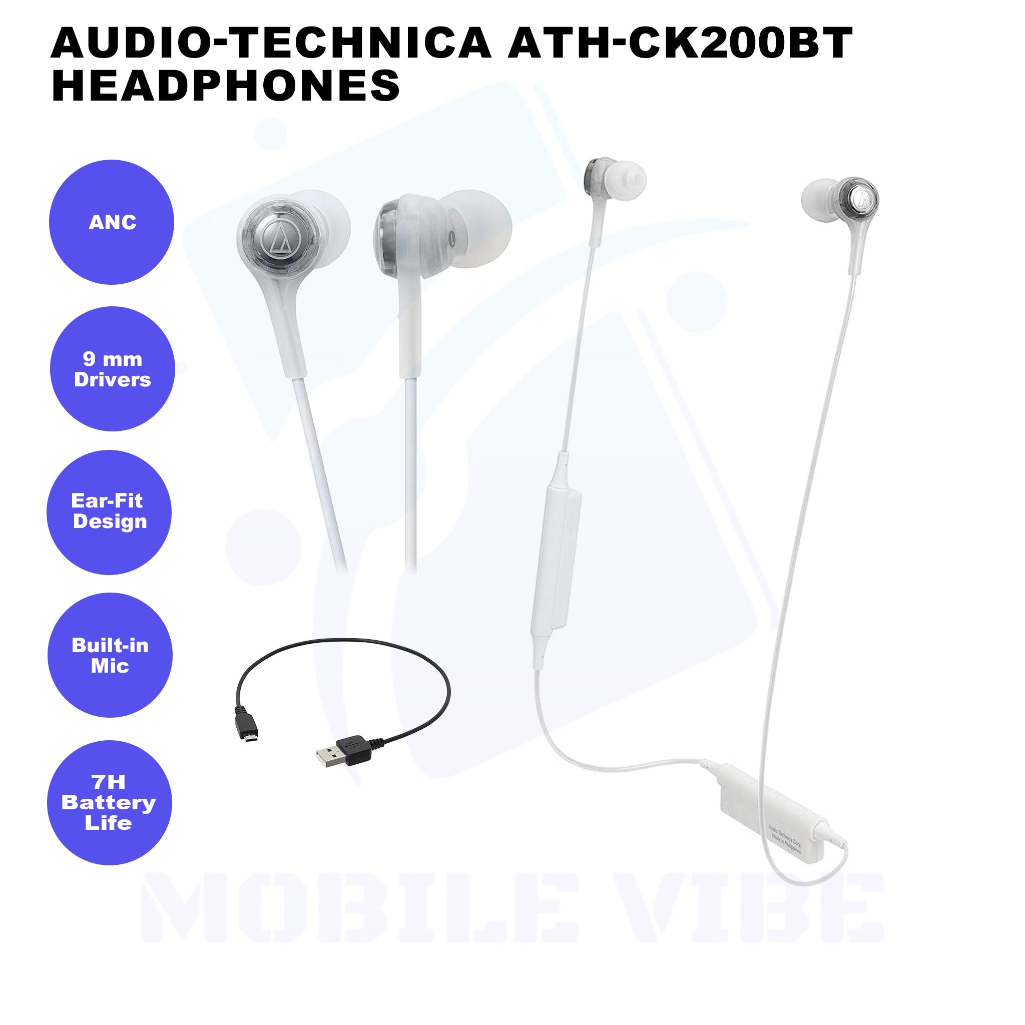 Audio-Technica ATH-CK200BT – Wireless In-Ear Headphones features