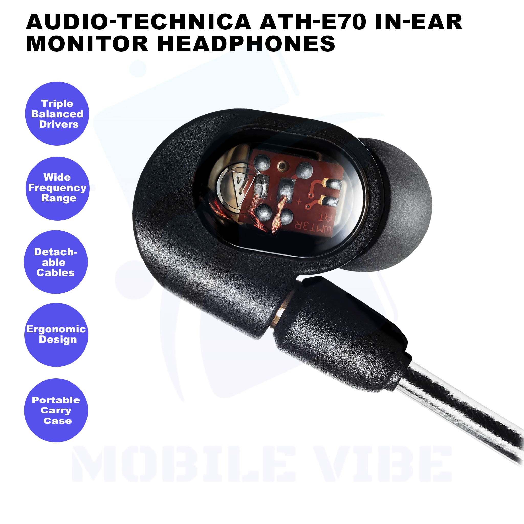 Audio-Technica ATH-E70 In-Ear Monitor Headphones features
