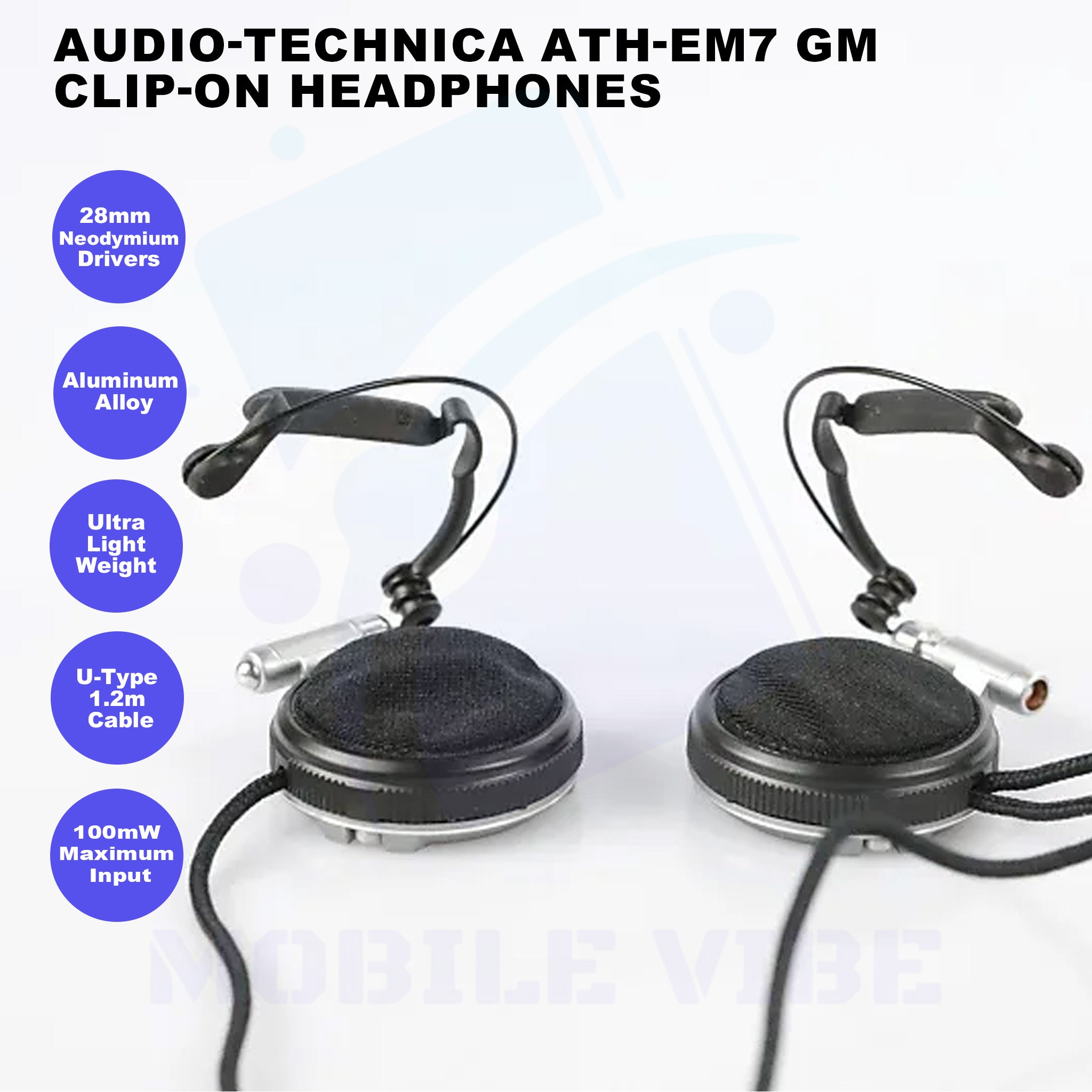 Audio-Technica ATH-EM7 GM Clip-On Headphones features