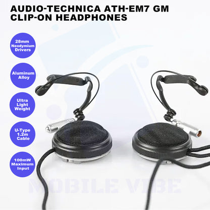 Audio-Technica ATH-EM7 GM Clip-On Headphones features