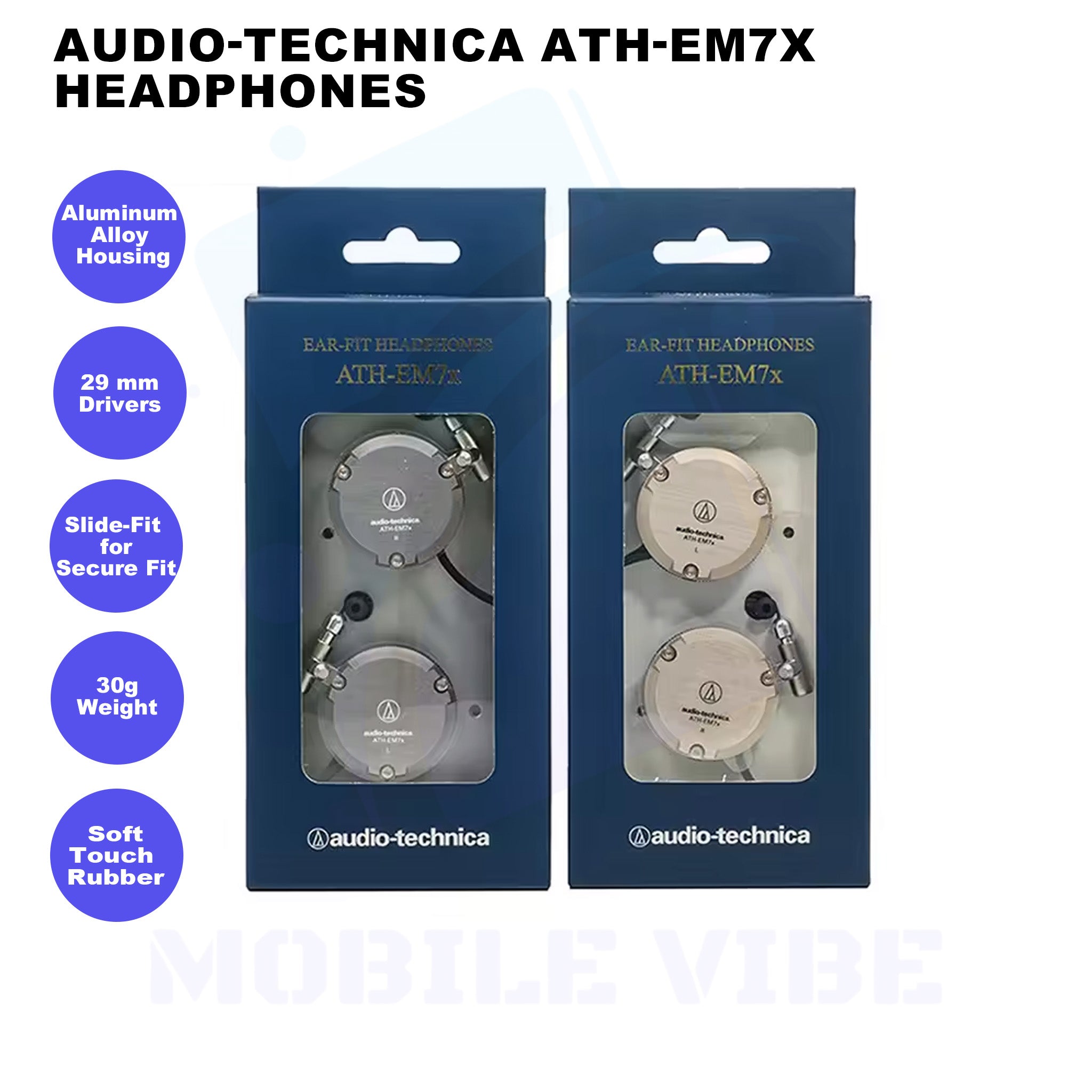 Audio-Technica ATH-EM7x – High-Performance Aluminum Ear Fit Headphones features