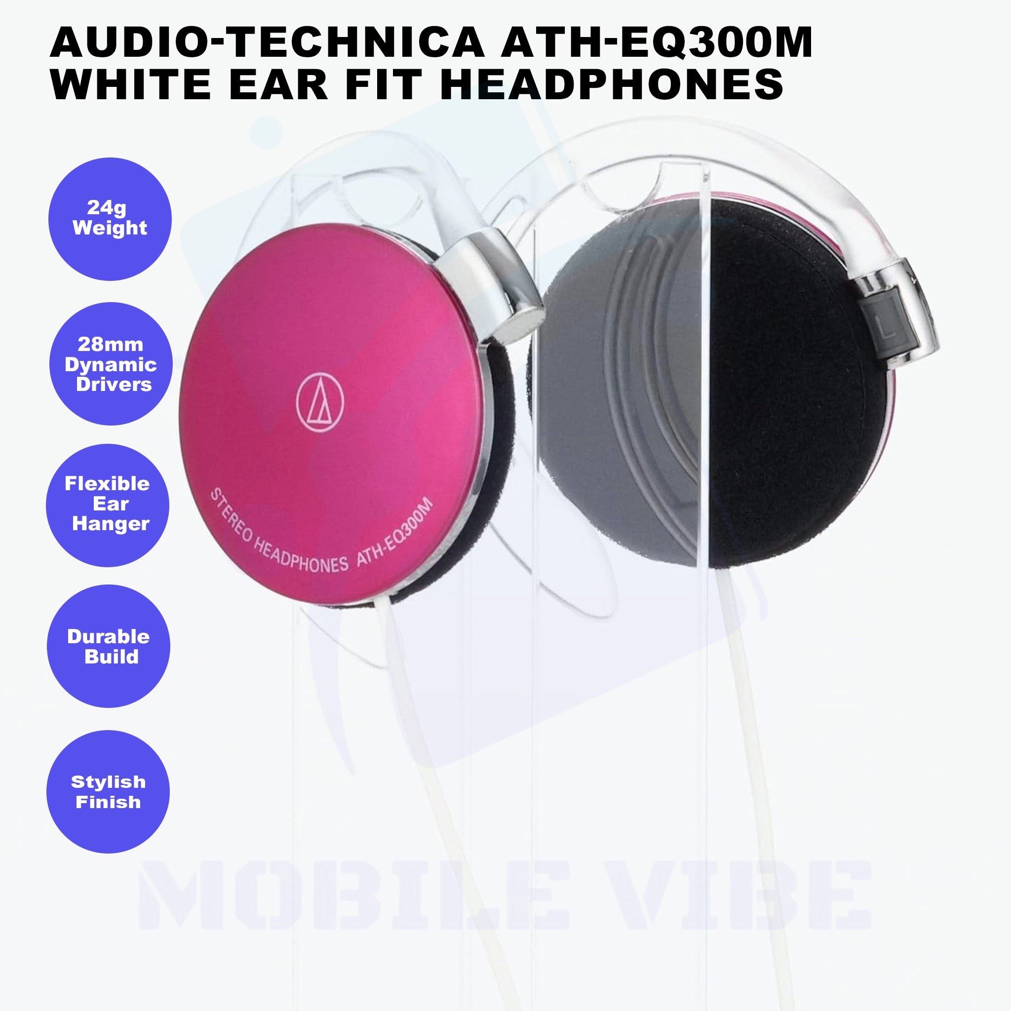 Audio-Technica ATH-EQ300M White Ear Fit Headphones features