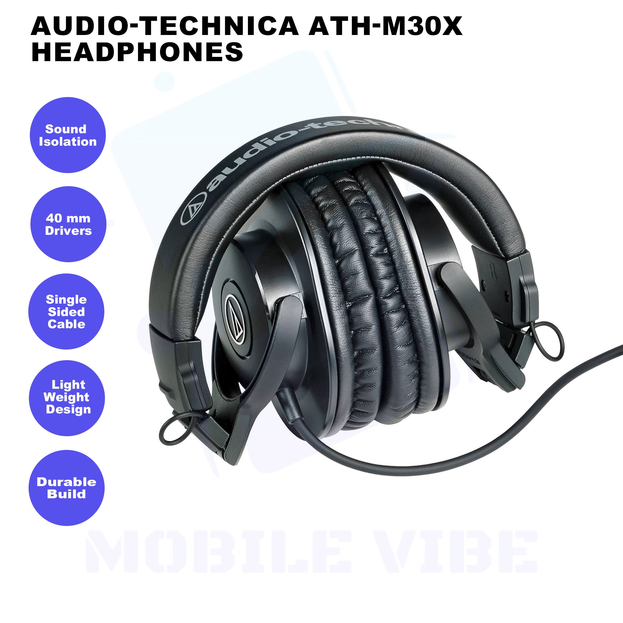 Audio-Technica ATH-M30x – Professional Studio Monitor Headphones features