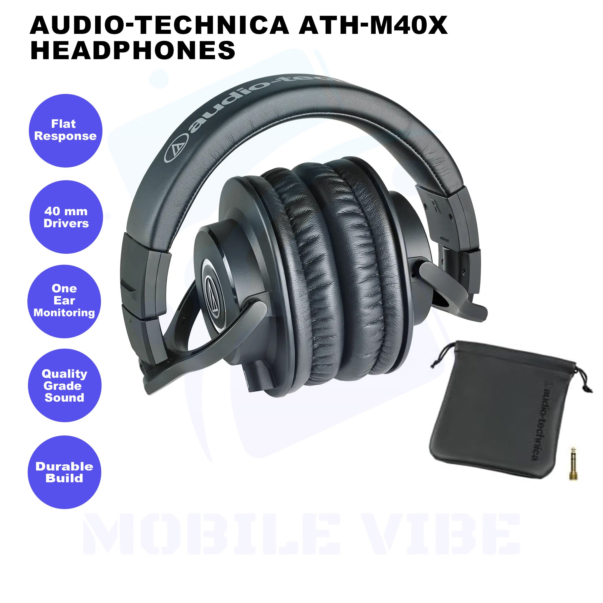 Audio-Technica ATH-M40x – Professional Studio Monitor Headphones features
