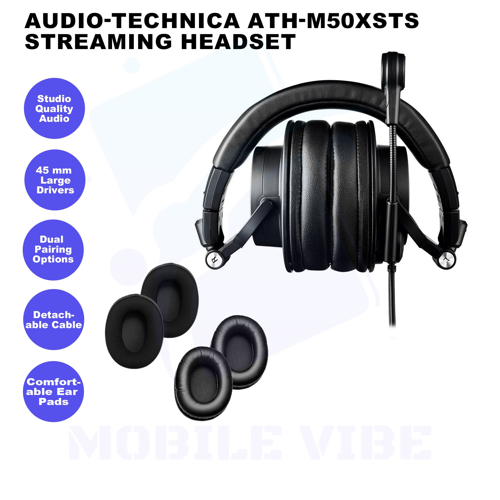 Audio-Technica ATH-M50xSTS Streaming Headset features