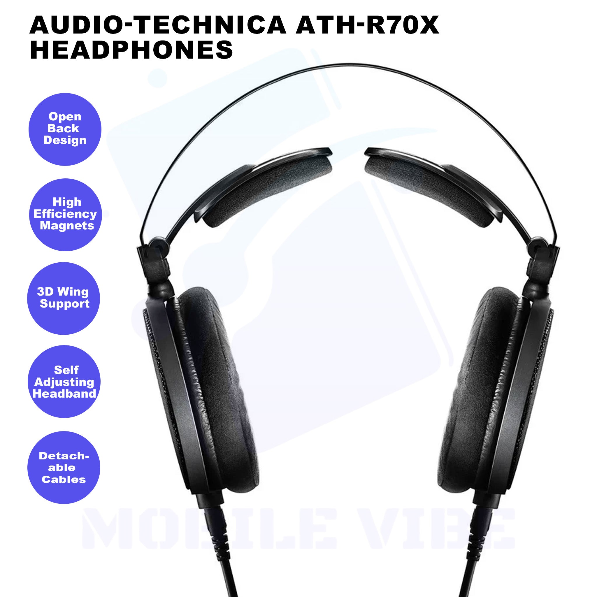 Audio-Technica ATH-R70x Professional Open-Back Reference Headphones features