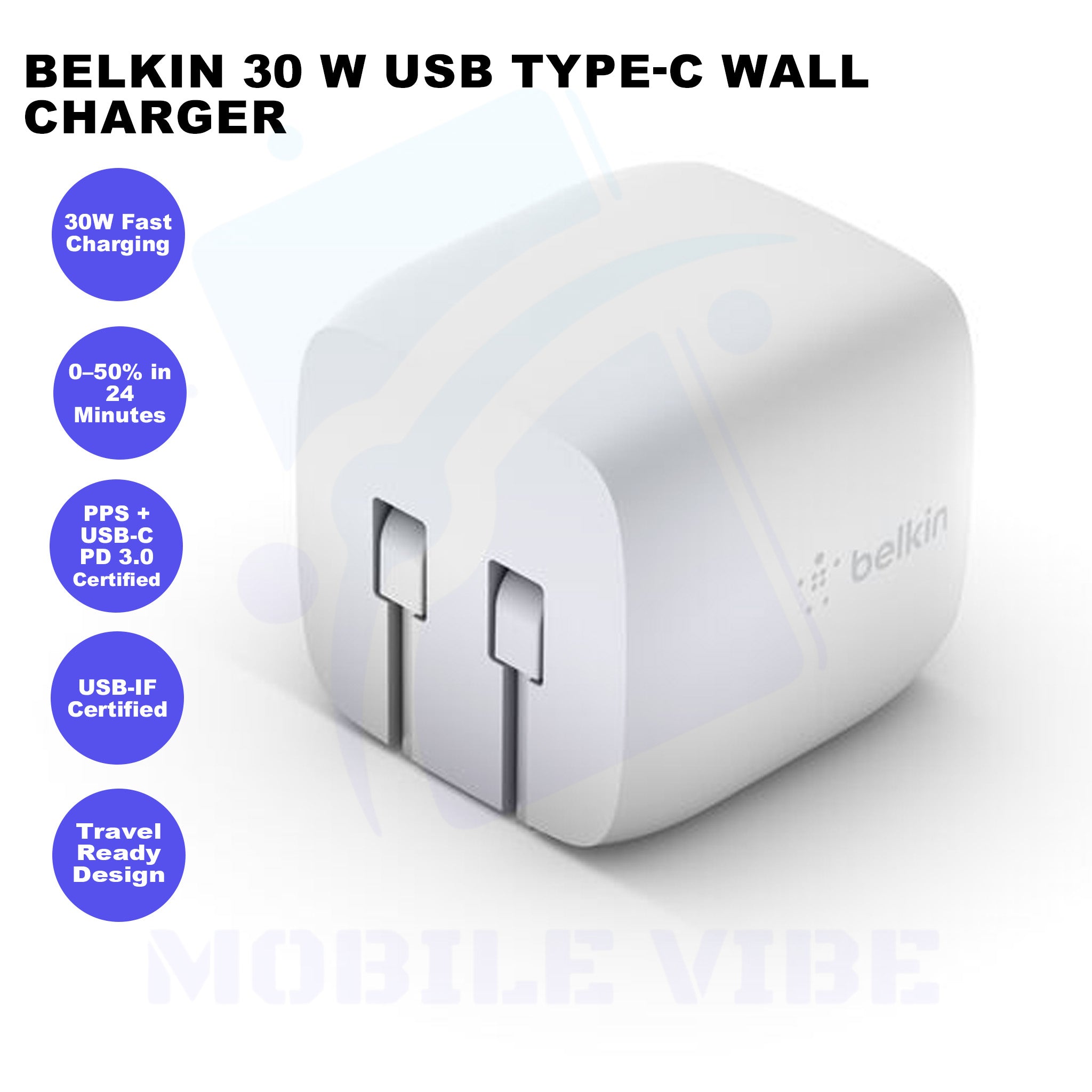 BELKIN 30 W USB Type-C Wall Charger Features