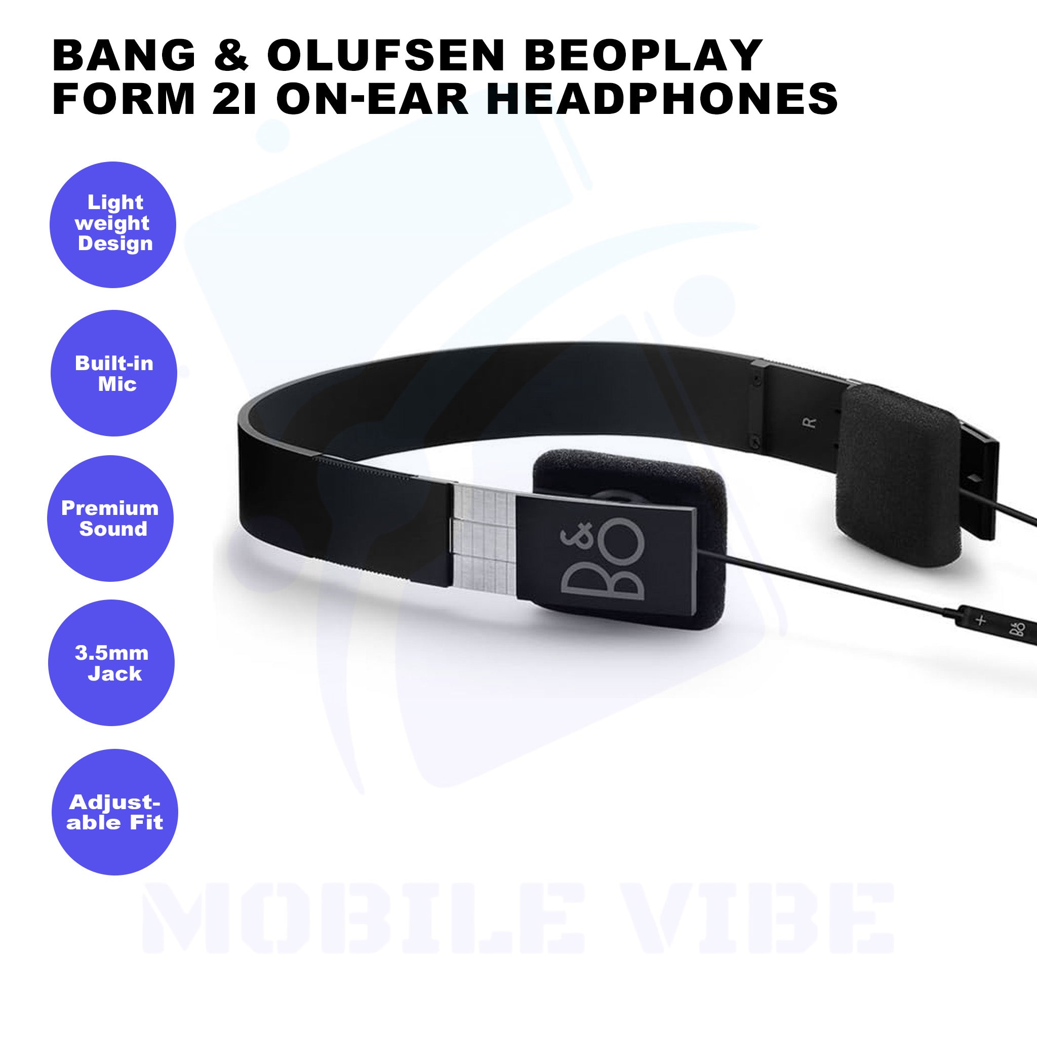 Bang & Olufsen BeoPlay Form 2i On-Ear Headphones features