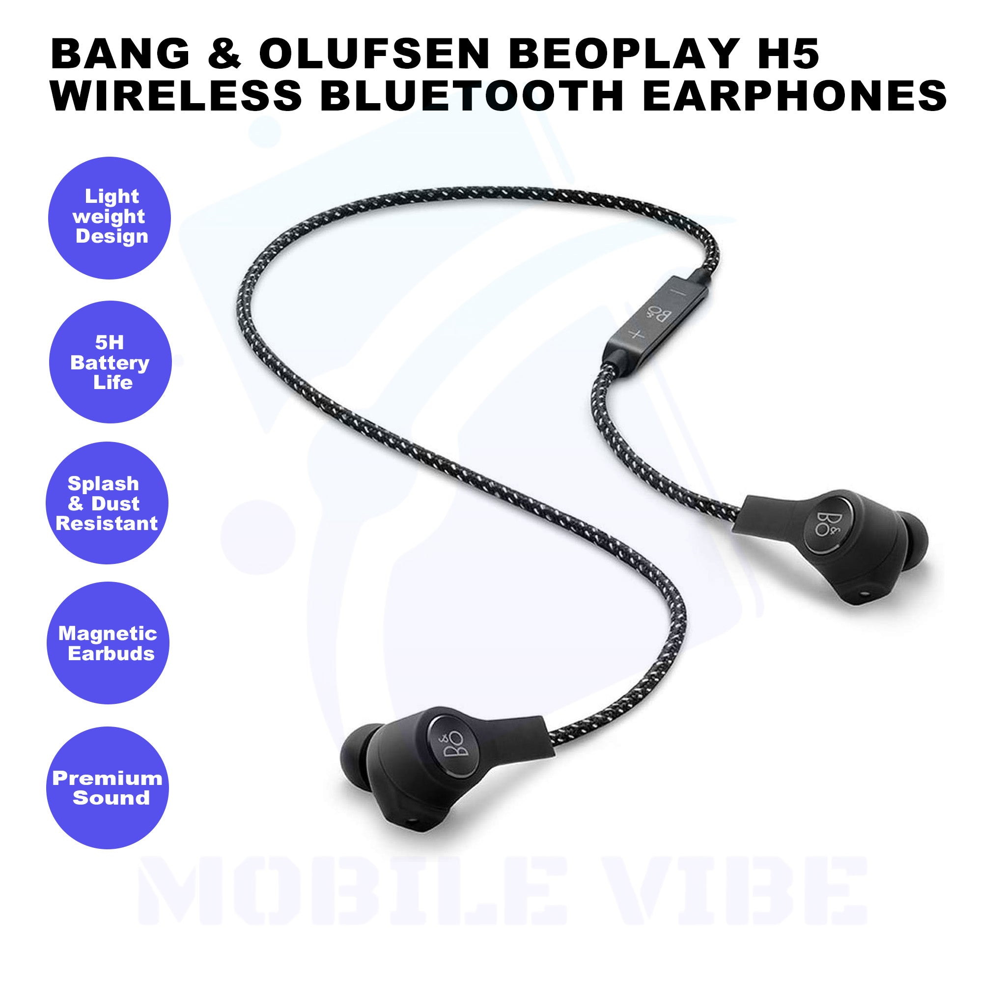 Bang & Olufsen Beoplay H5 Wireless Bluetooth Earphones features