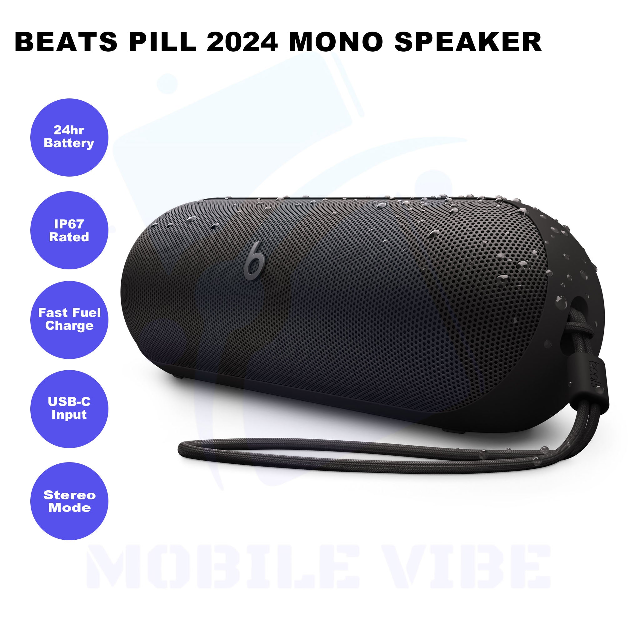 Beats Pill – 2024 Edition Portable Bluetooth Speaker Features