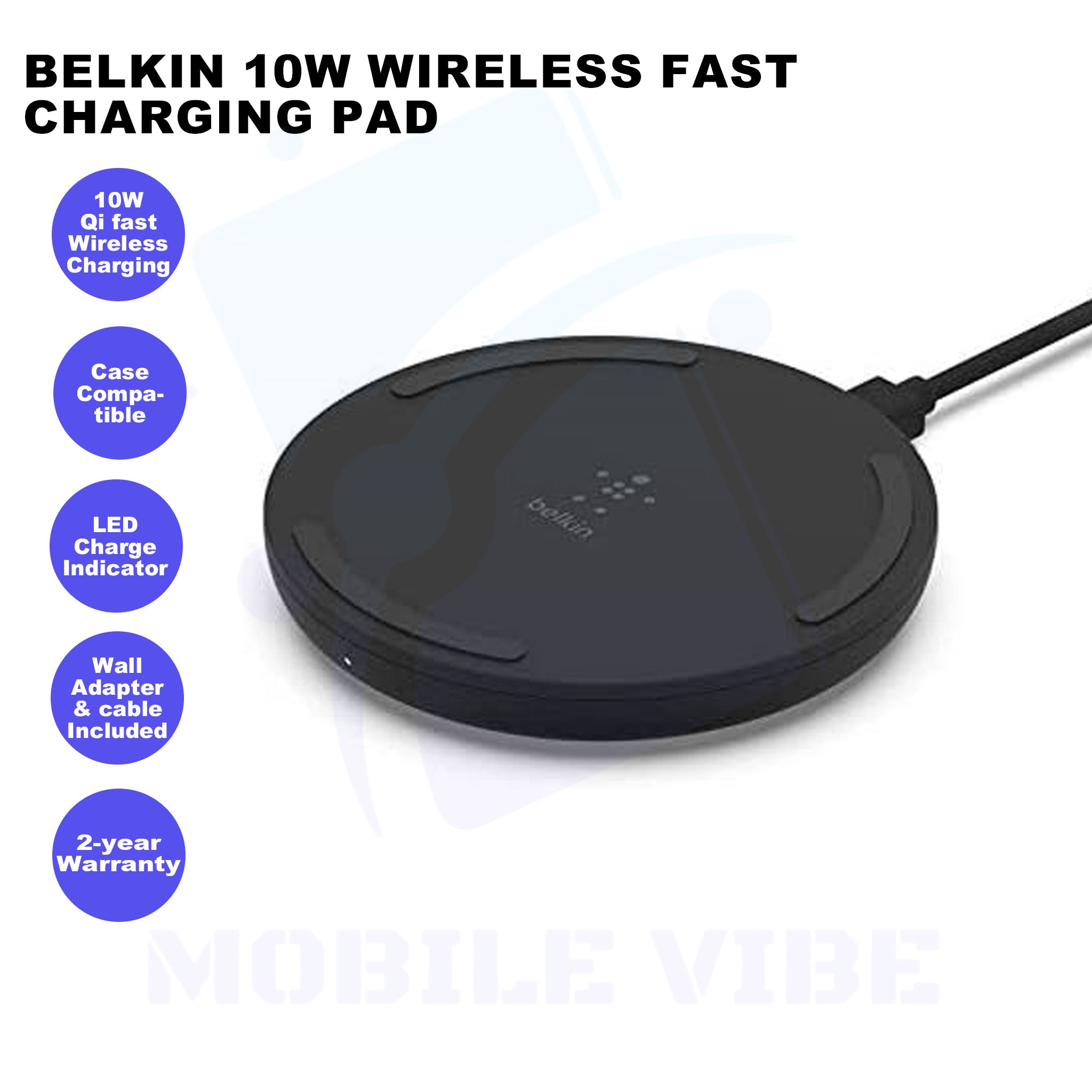 Belkin 10W Wireless Fast Charging Pad Features