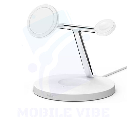 Belkin BoostCharge PRO 3-in-1 Wireless Charger with MagSafe | Works with iPhone 15, iPhone 14, 13, 12, Apple Watch and AirPods