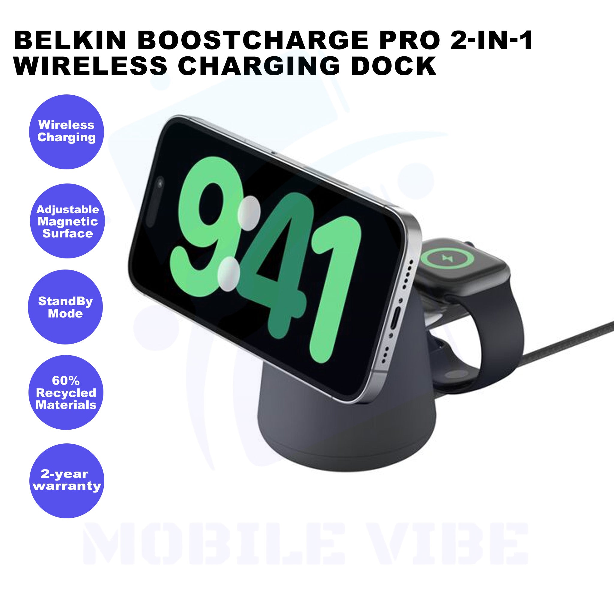 Belkin BoostCharge Pro 2-in-1 Wireless Charging Dock Features