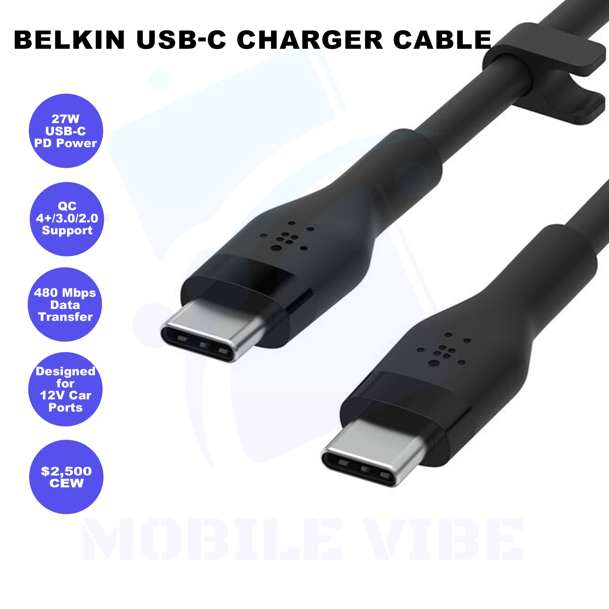 Belkin USB-C Charger Cable Features