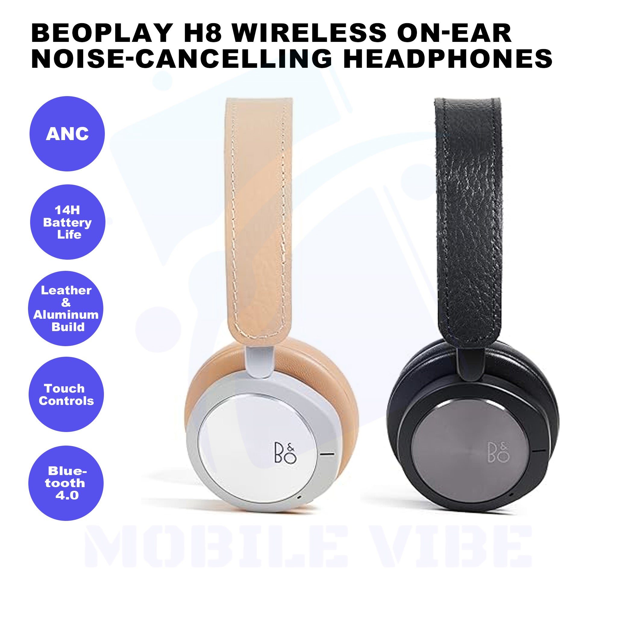 Beoplay H8 Wireless On-Ear Noise-Cancelling Headphones features