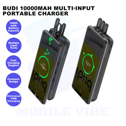 Budi 10000mAh Multi-Input Portable Charger Features
