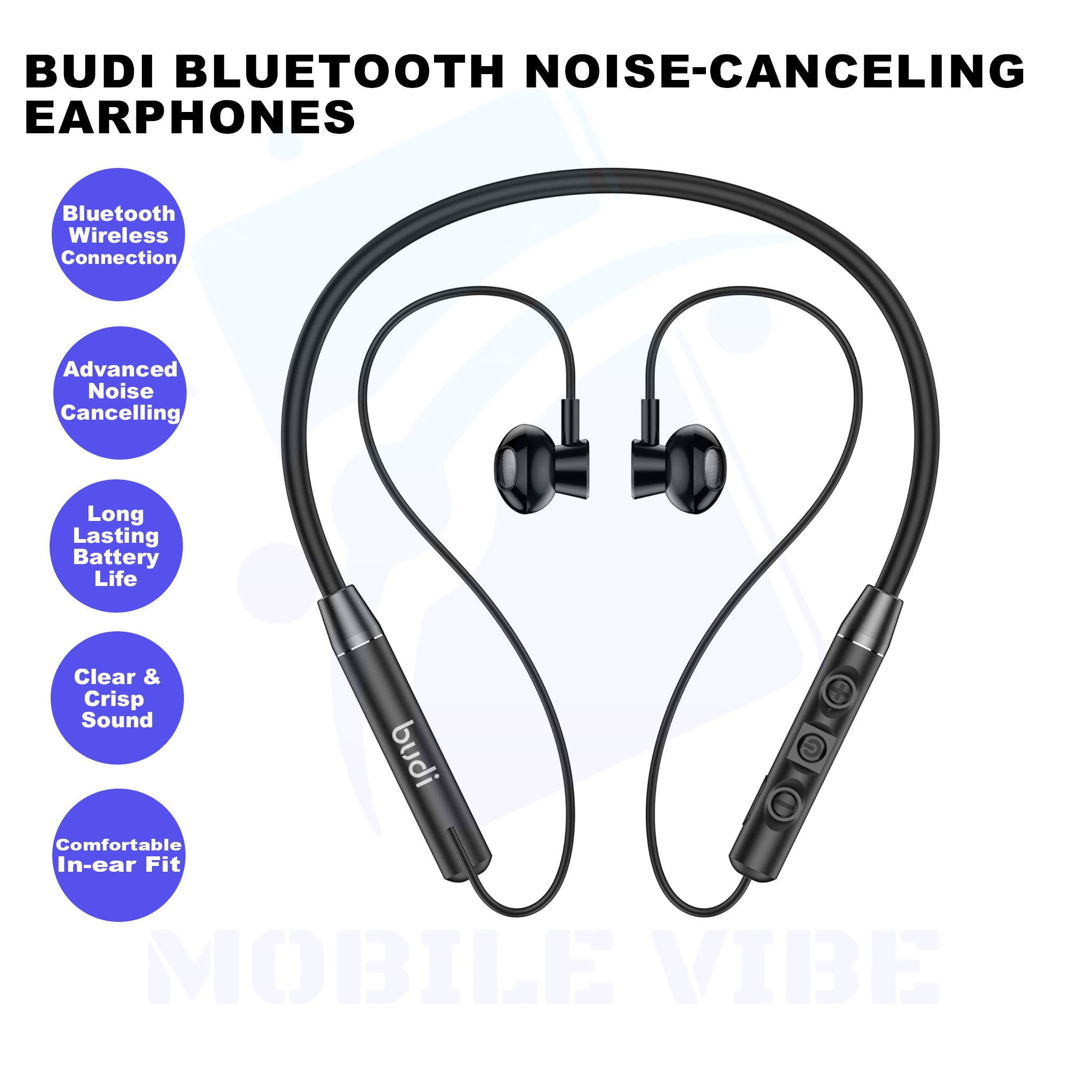 Budi Bluetooth Noise-Canceling Earphones Features
