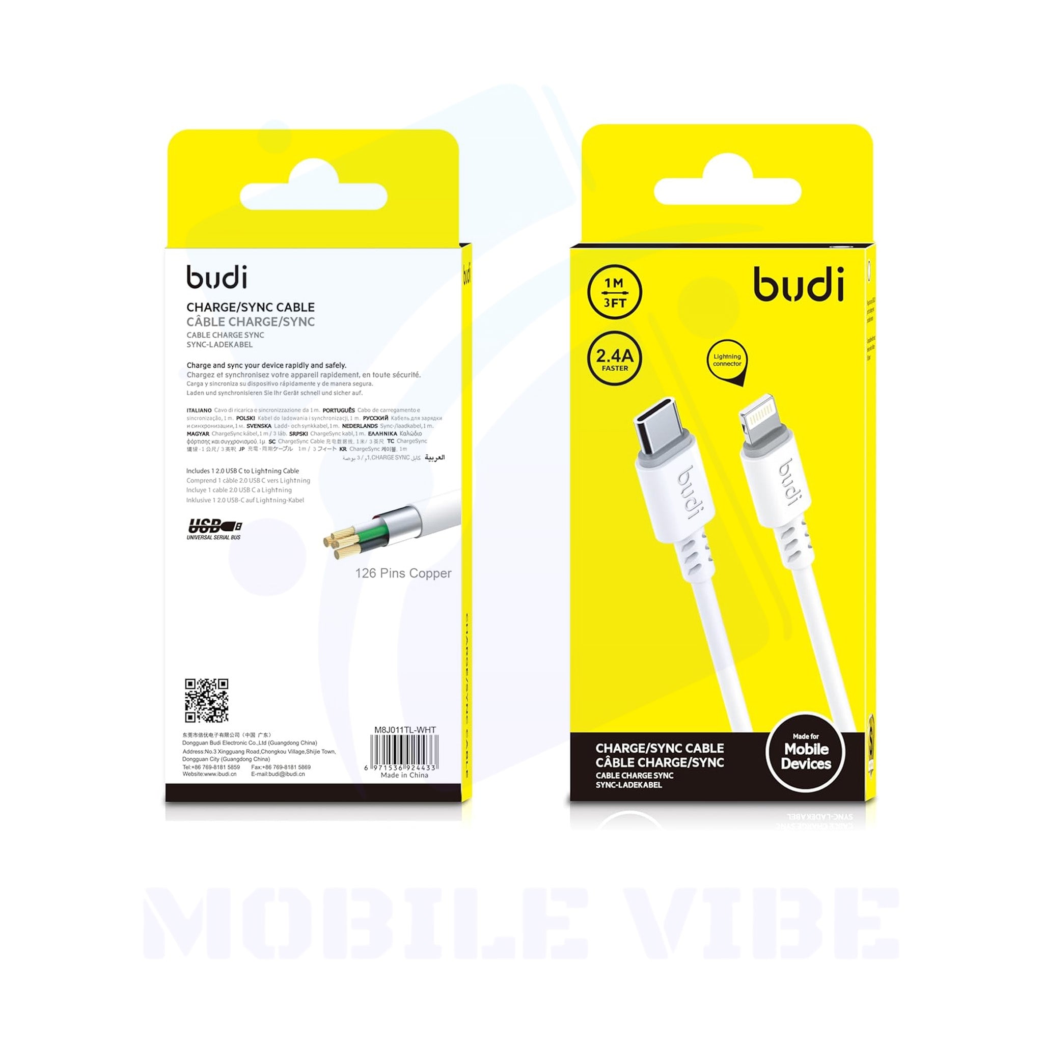 Budi Type-C to Lightning Cable Packed