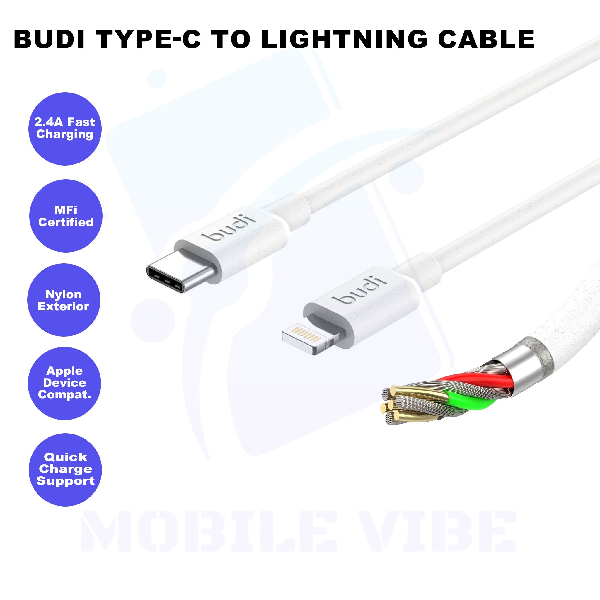 Budi Type-C to Lightning Cable Features