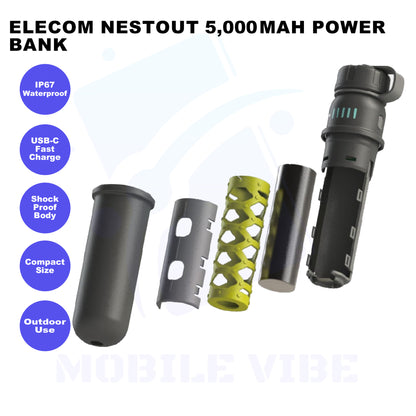 ELECOM NESTOUT 5,000 mAh IP67 Rugged Power Bank Features