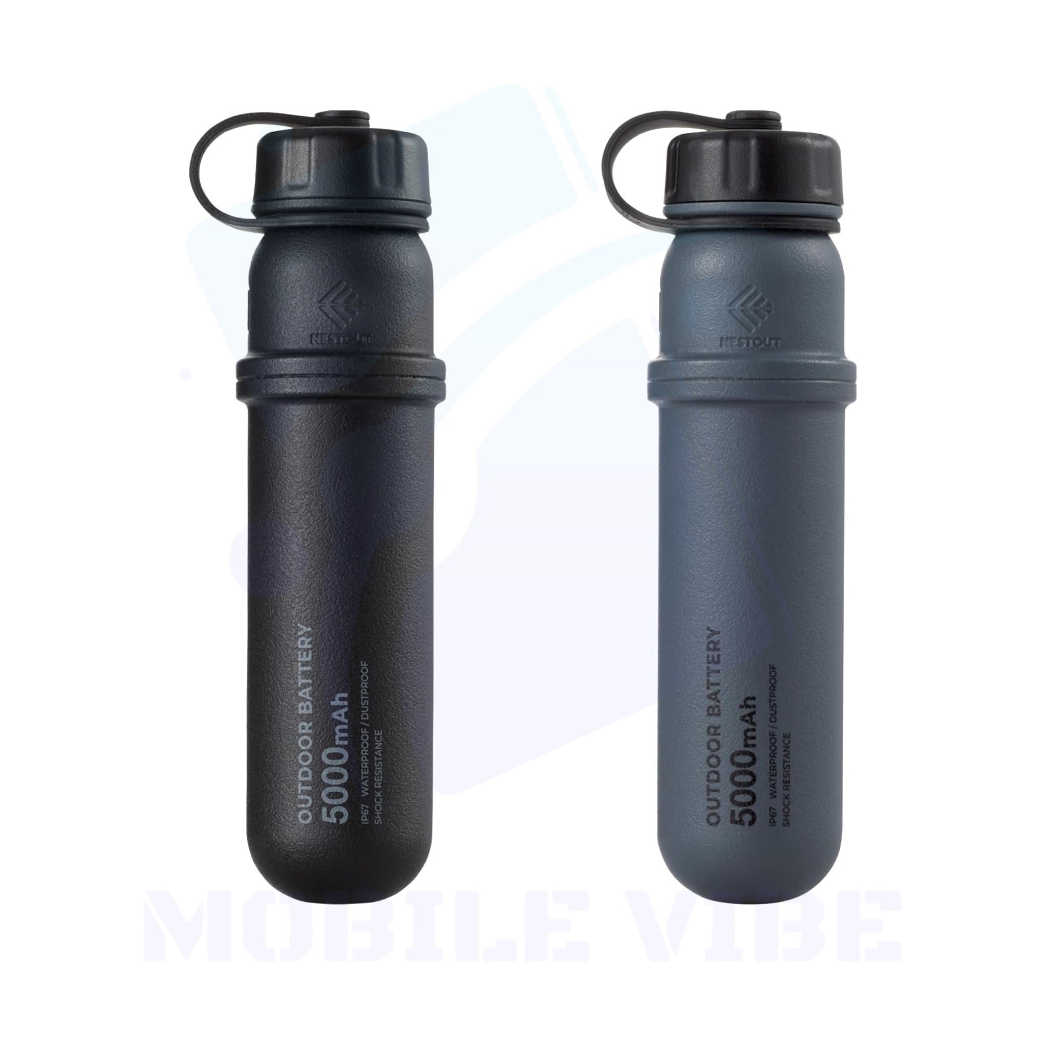 ELECOM NESTOUT 5,000 mAh IP67 Rugged Power Bank in black and grey colour