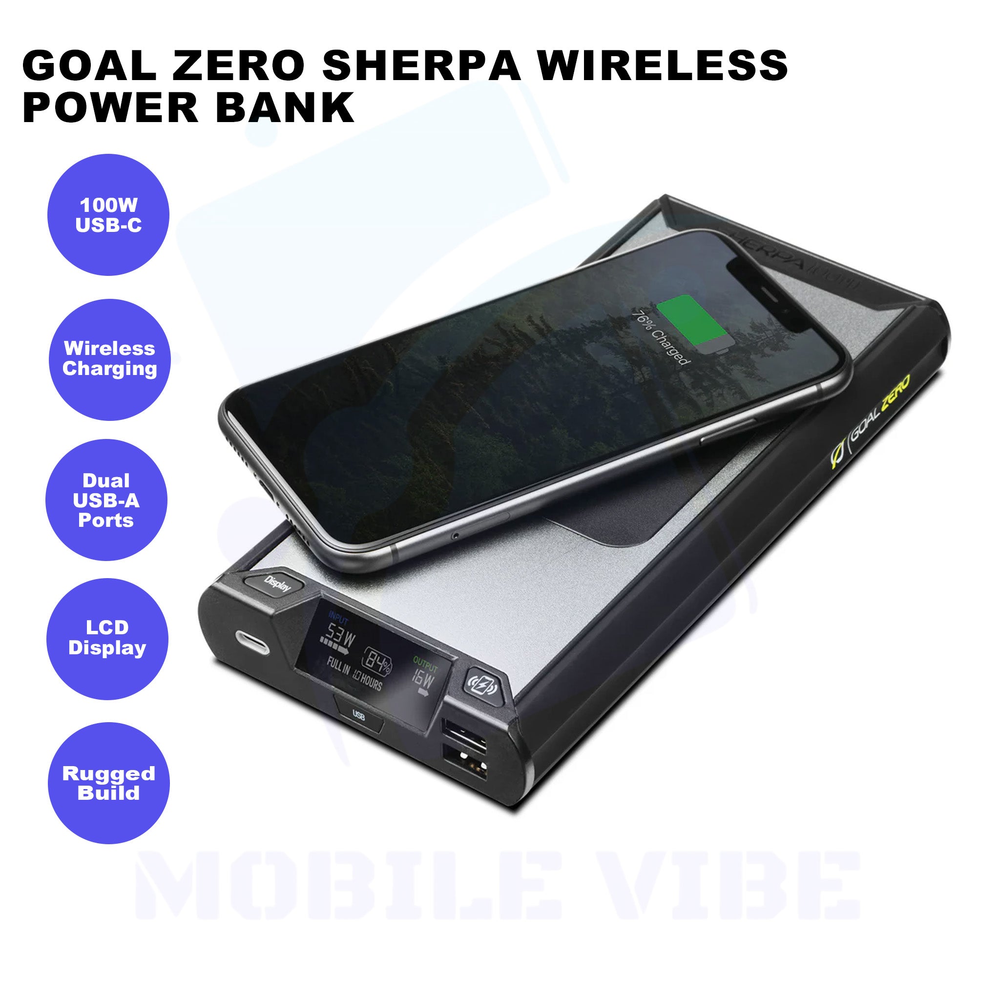 Goal Zero Sherpa 100PD – 100W Wireless Charging Power Bank Features