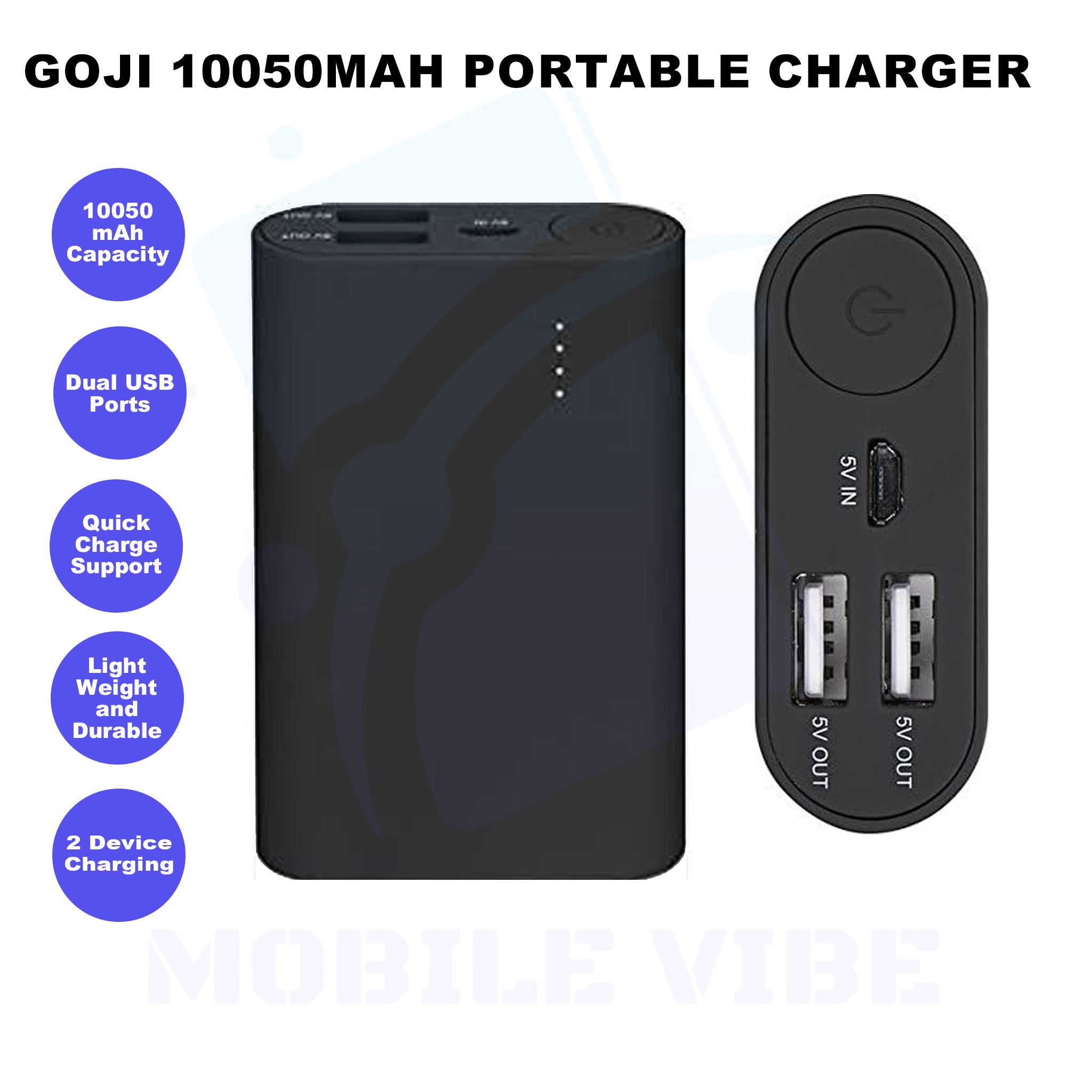 Goji 10050mAh Portable Charger Features
