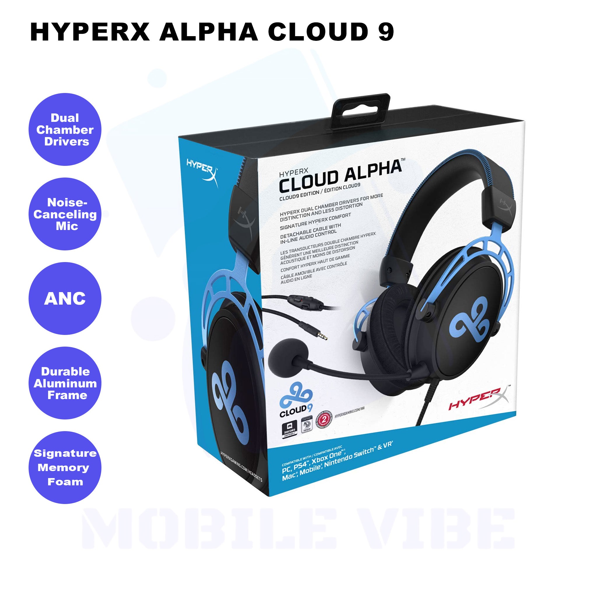 HyperX Alpha Cloud 9 - Pro Gaming Headset specifications