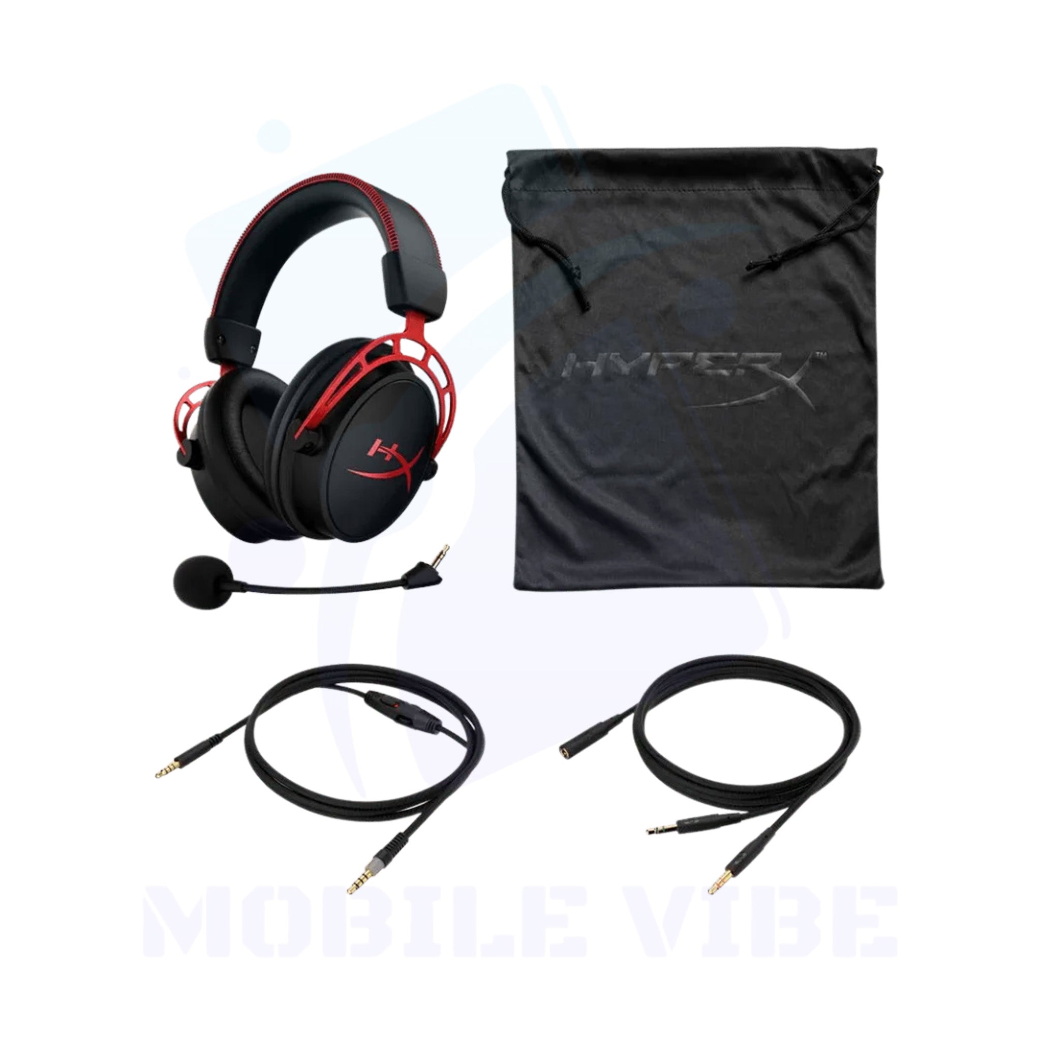 HyperX Cloud Alpha Gaming Headset - Pro Audio & Comfort with accessories