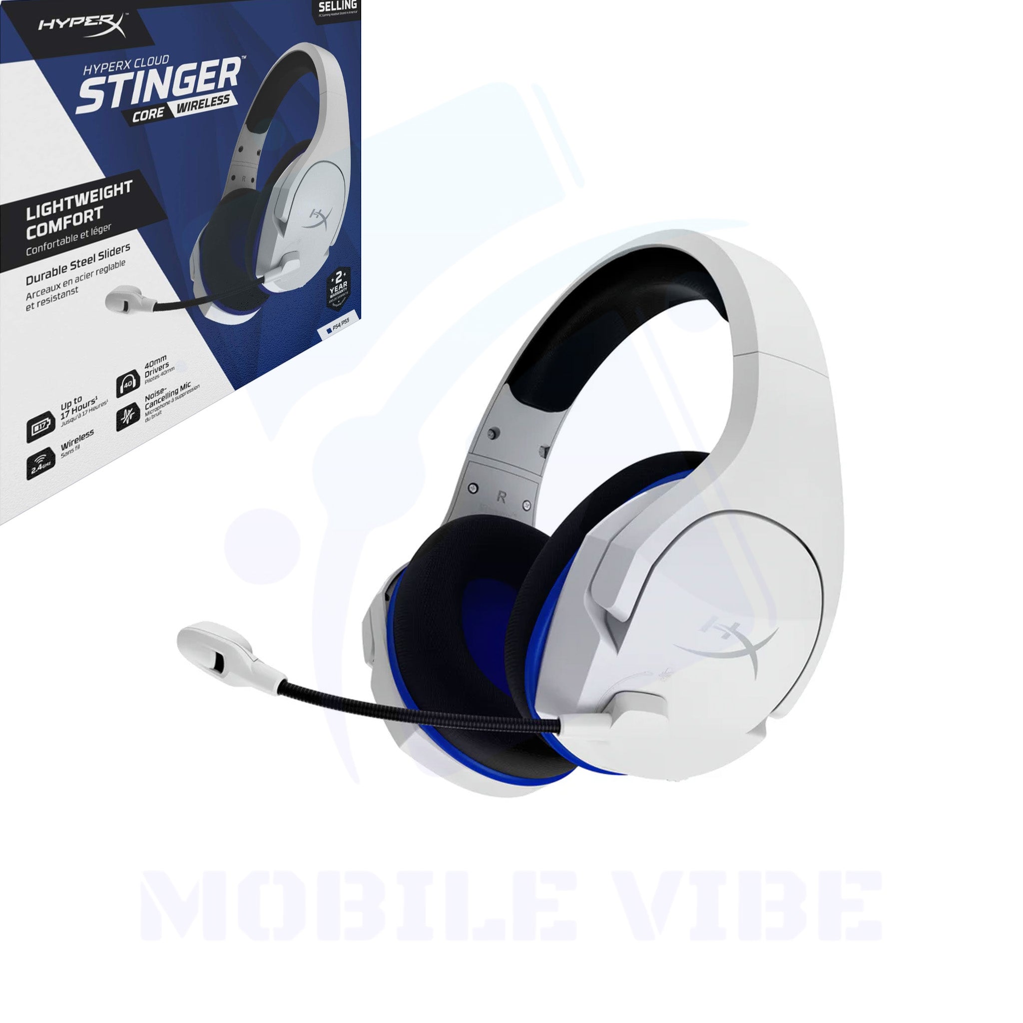 HyperX Cloud Stinger Core Wireless Gaming Headset with DTS® 7.1 Surround Sound and best battery