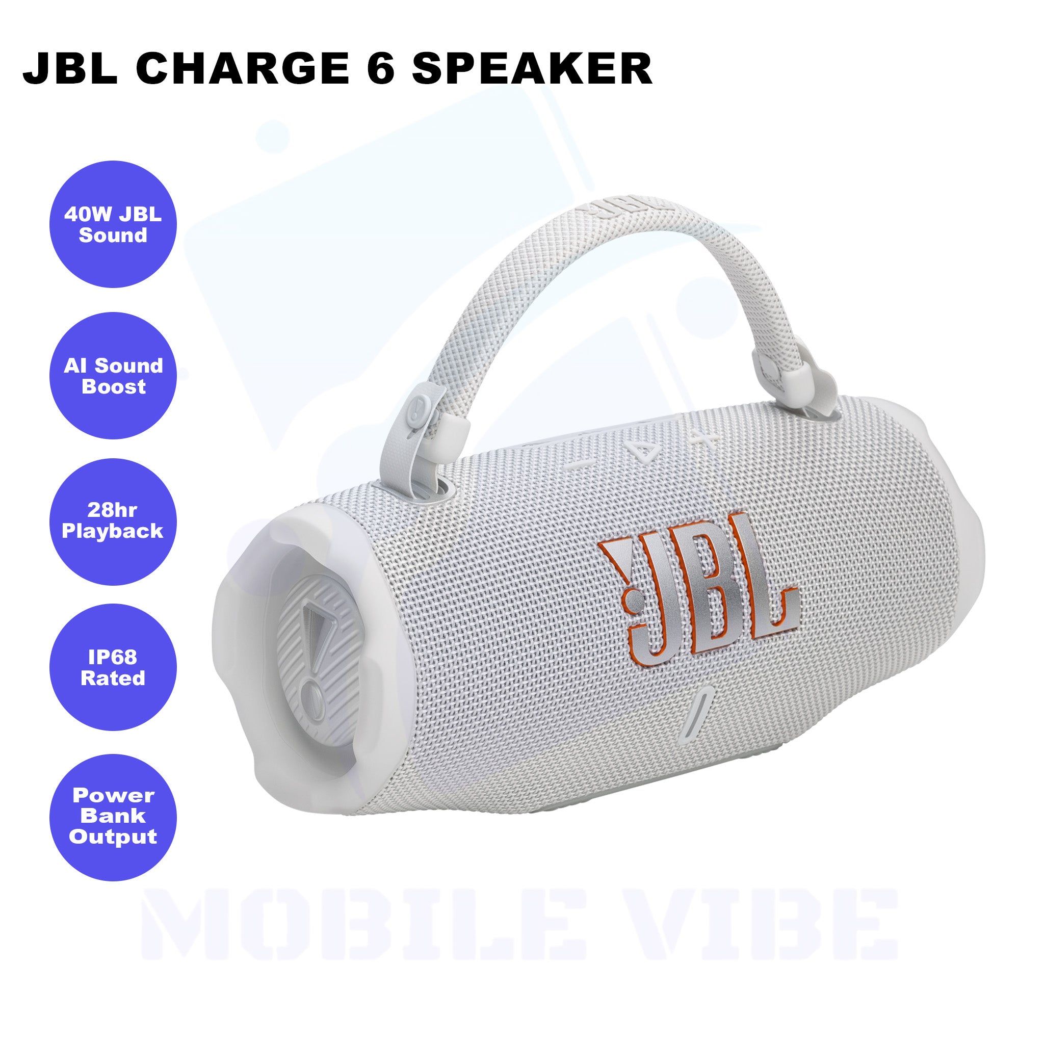 JBL Charge 6 – Outdoor Waterproof Bluetooth Speaker Features
