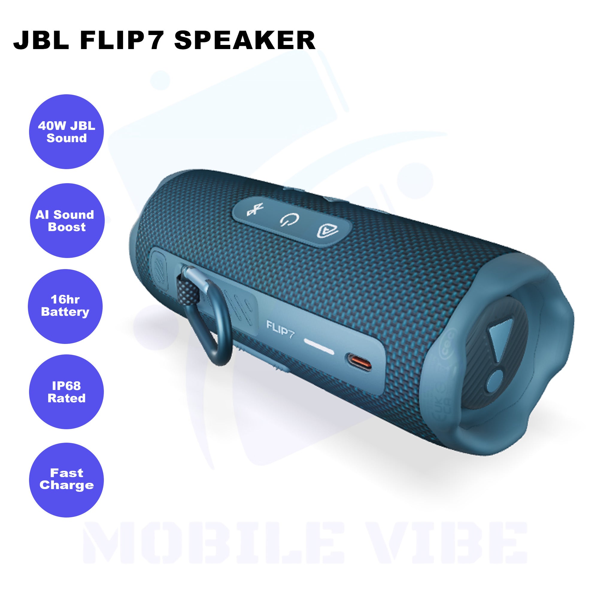 JBL Flip 7 – Portable IP68 Waterproof Bluetooth Speaker Features