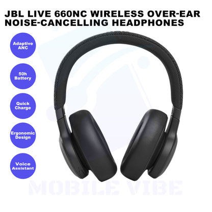 JBL Live 660nc Wireless Over-ear Bluetooth Noise-cancelling Headphones Features