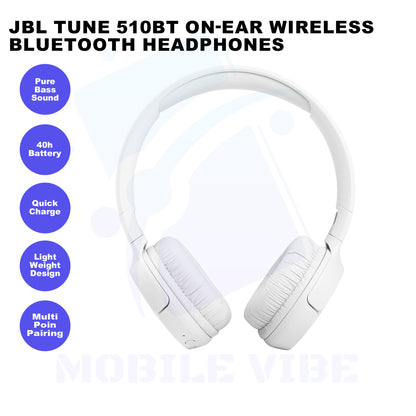 JBL Tune 510BT On-ear Wireless Bluetooth Headphones Features