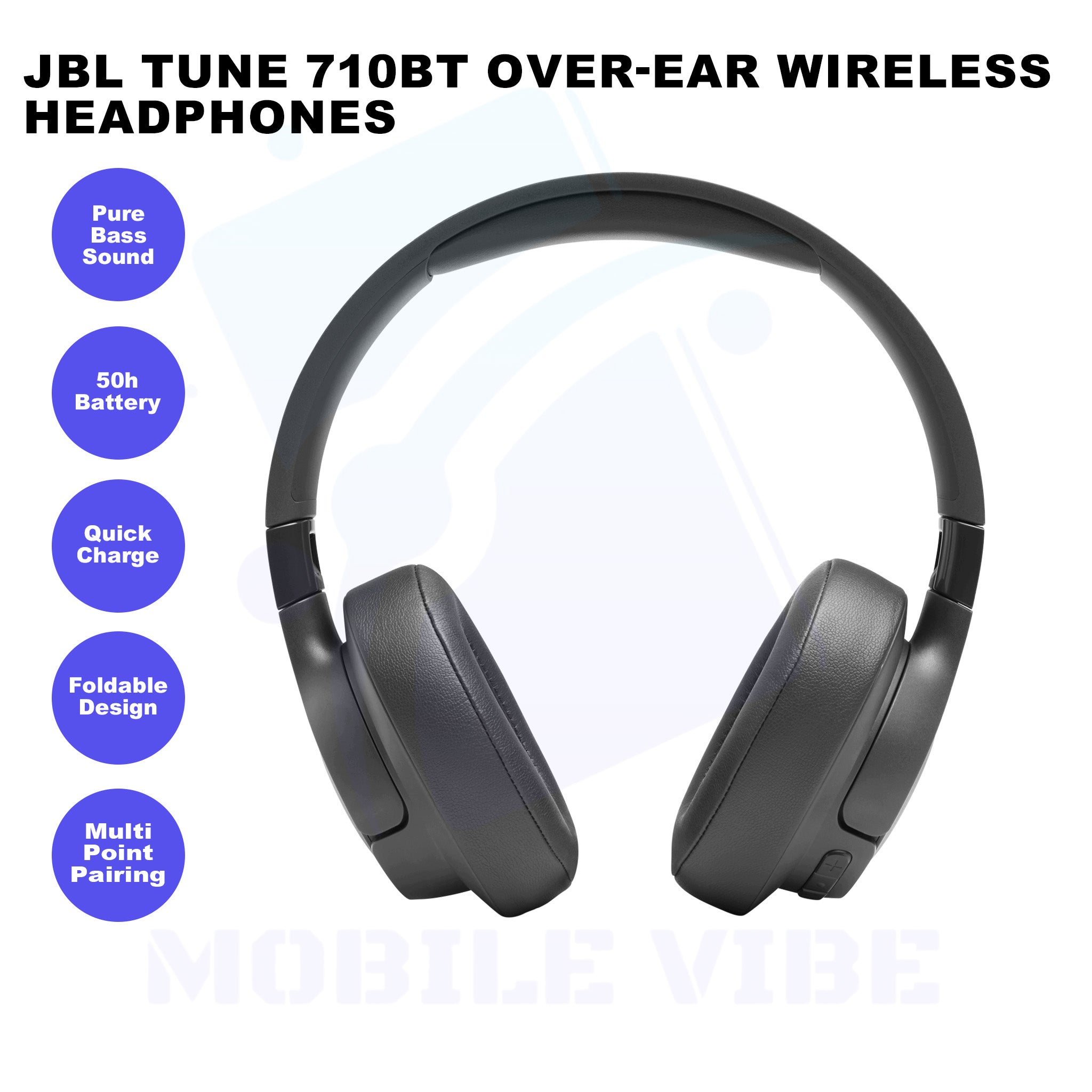 JBL Tune 710BT Over-ear Wireless Headphones Features