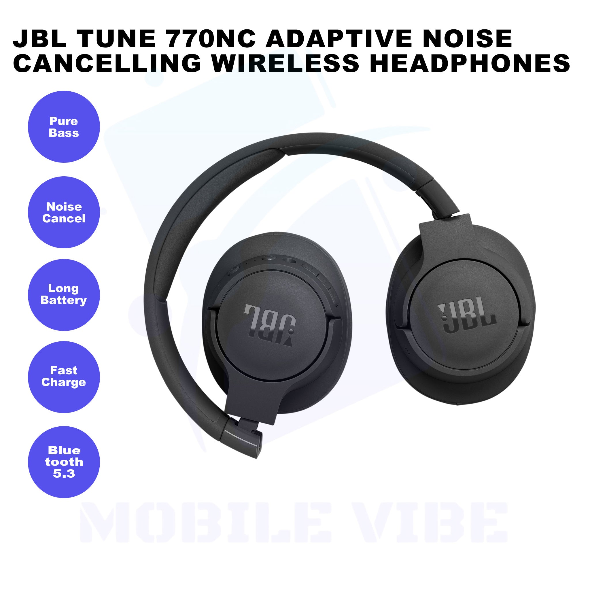 JBL Tune 770NC Adaptive Noise Cancelling Wireless Bluetooth Headphones Features