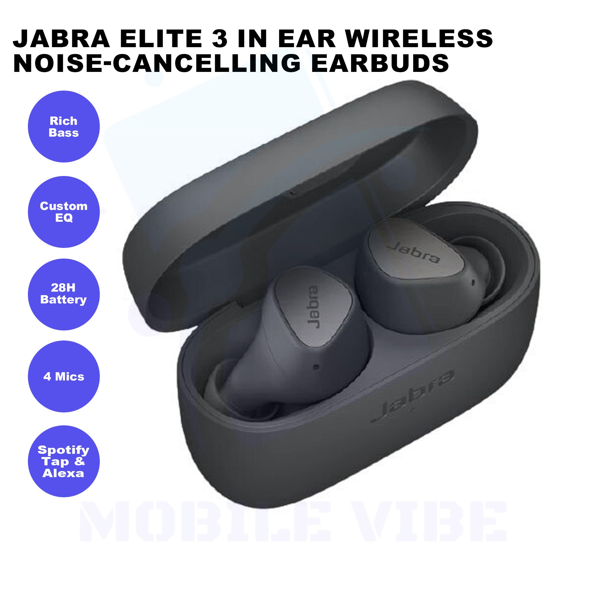 Jabra Elite 3 In-Ear Wireless Noise-Cancelling Bluetooth Earbuds Features